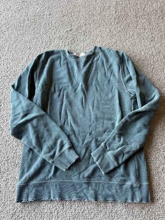 Stone Cold Fox Distressed Sage Green Sweatshirt Embroidered Logo S/M Coquette - Picture 2 of 9